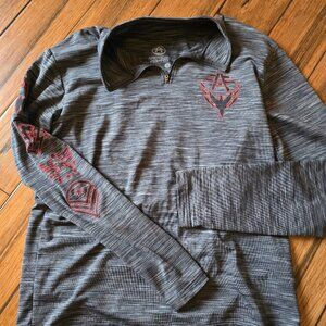 American Fighter Mens 1/2 zip shirt large